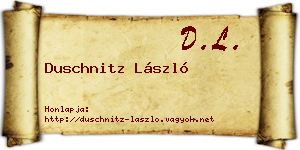 Duschnitz László névjegykártya